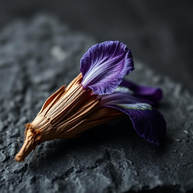 IRIS raw material macro photograph